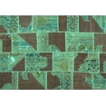 thumbnail image 1 of Ahgly Company Machine Washable Indoor Rectangle Patchwork Turquoise Blue Transitional Area Rugs, 2' x 5', 1 of 4