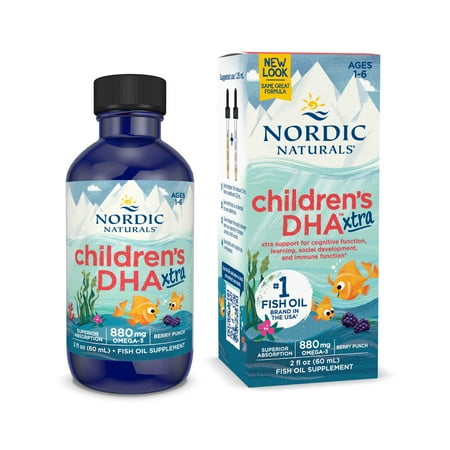 Nordic Naturals Children s DHA Xtra Liquid  Berry Punch  880 Mg  2 Oz