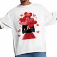 thumbnail image 2 of Camisetas para hombre, camiseta de algodón con cuello redondo y forma de corazón para San Valentín, manga corta, color rojo Love Girl., 2 of 8