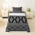 thumbnail image 2 of Castle Fairy Tribal Rhombus Band Twin Sheets 3pcs,Bohemian Triangle Motif Bedding,Black White,1 Flat Sheet, 1 Fitted Sheet and 1 Pillowcase, 2 of 7