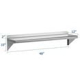thumbnail image 2 of Stainless Steel Shelf 48"x12" Wall Mounted,Commercial Shelving, Floating Shelving, Metal Shelves, Heavy Duty Storage Rack for Kitchen, Garage and Utility Room, 2 of 6