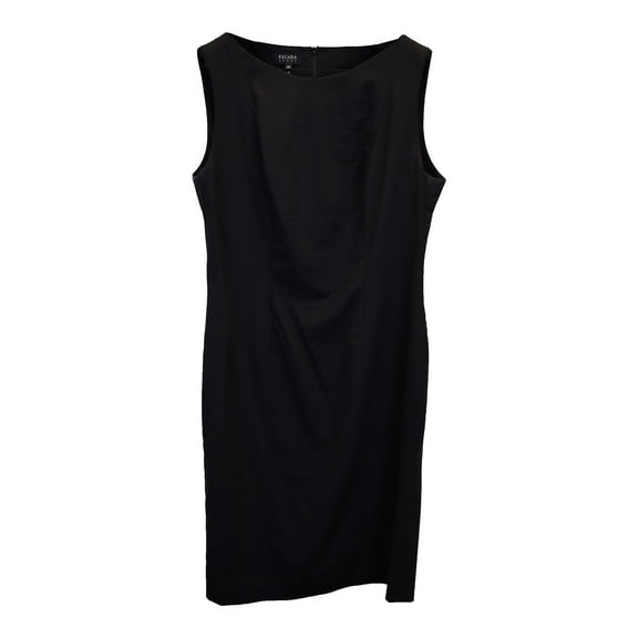 Pre-Owned Escada Sleeveless Sheath Dress in Black Cotton
