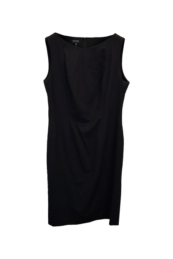 Pre-Owned Escada Sleeveless Sheath Dress in Black Cotton