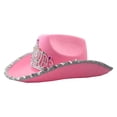 thumbnail image 3 of 2 sombreros de vaquero, sombrero de del para niñas, disfraz de disfraces Zulema Sombrero de vaquero, 3 of 8