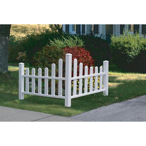 Vita 49 in L x 49 in W x 44 in H Country Corner Vinyl Picket Fence Accent, White, VA20234