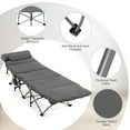 thumbnail image 5 of Costway Folding Retractable Travel Camping Cot w/Removable Mattress & Carry Bag Grey, 5 of 10