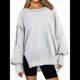 thumbnail image 1 of Sudaderas de Gran Tamaño para Mujer, Sudaderas con Capucha, Camisetas de Cuello Redondo, Conjuntos de Otoño, Ropa de Invierno Y2K para Adolescentes Gris L, 1 of 7