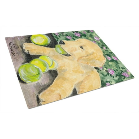

Carolines Treasures SS8759LCB Golden Retriever Glass Cutting Board Large 12H x 16W multicolor