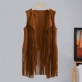 thumbnail image 3 of Quixlent Women's Fringe Vest Retro Sleeveless Jacket Cowgirl Western Outfits Open Front Tassel Cardigan Outerwear, 3 of 8