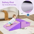 thumbnail image 5 of Costway Step and Slide Climber for Infants and Toddlers Baby Soft Foam Structure Blocks Purple, 5 of 10