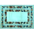 thumbnail image 1 of Ahgly Company Indoor Rectangle Abstract Light Blue Contemporary Area Rugs, 8' x 10', 1 of 4