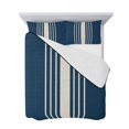 thumbnail image 7 of Navy Blue Beige Striped Full Size Down Alternative Comforter, Lightweight Comforter Quilt Bedding Set with Pillow Shams Modern Farmhouse Retro Lines All Seasons Bed Comforter Duvet Insert 78"x90", 7 of 7