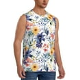 thumbnail image 2 of Haiem Men's Lilies Flowers Print Tank Tops Summer Sleeveless Cut Off Workout T-Shirts Fitness Vest Athletic Undershirts-Large, 2 of 8