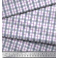 thumbnail image 3 of Soimoi Purple Poly Georgette Fabric Window Pane Check Print Sewing Fabric Yard 52 Inch Wide, 3 of 3