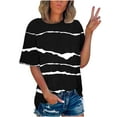 thumbnail image 2 of Aloohaidyvio Short Sleeve Womens Tops,Womens Fashion Casual Plus Size Loose Printing Round Neck T-Shirt Tops, 2 of 5
