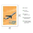 thumbnail image 2 of Boeing Super 727 Jet Airplane - United Airlines - Vintage Airline Travel Poster by C. Bail c.1969 - Fine Art Matte Paper Print (Unframed) 24x32in, 2 of 4