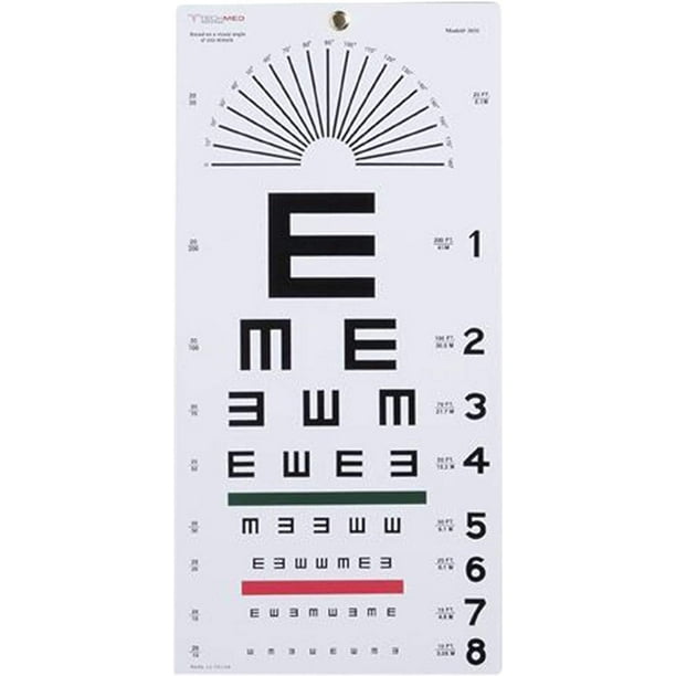 Dukal Tumbling-E Chart 20ft. distance. Visual Acuity Testing. E's Eye ...