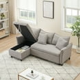 thumbnail image 5 of 80" Gray Corduroy For 3 People - Enjoy Spacious Seating L-shaped With Storage Stylish And Functional Addition, 5 of 5
