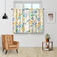 thumbnail image 3 of Colorful Leaves Kitchen Curtains - Floral Spring Botanical Tier Cafe Curtains Farmhouse Country Small Window Curtains for Bathroom Living RV Rod Pocket Window Drapes 24 Inch 2 Panels Set 28"x24", 3 of 5