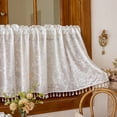 thumbnail image 2 of Faty-T Kitchen Curtains 24 Inch Length Tier Curtain, Checkered Small Cafe Curtain with Tassels, Light Filtering Short Window Curtains for Bathroom Basement, 2 of 7