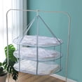 thumbnail image 1 of 3-Tier Folded Mesh Clothes Hanging Dryer Sweater Drying Rack 30.3" L * 24.5" W*30.7" H, 1 of 6