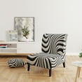 thumbnail image 2 of Designart "Optical Art dreaming black and white" Black Stripe Upholstered Accent Chair - Modern Arm Chair For Living Room, 2 of 5