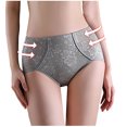 thumbnail image 5 of Ohufall Women's Briefs Underwear Sexy Solid Color Floral Printed Panties Stretchy Hip-lifting Full Coverage Panty, 5 of 7