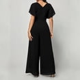 thumbnail image 4 of Womens Elegant Jumpsuits Dressy Casual Sleeveless Formal Wide Leg Long Pants Rompers for Wedding Guest Black XL, 4 of 5