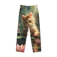 thumbnail image 2 of Fotbe Cute Kitten Water Lilies Men's Pajama Pants,Sleepwear Pants,Pj Bottoms Drawstring And Pockets-Small, 2 of 7