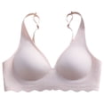 thumbnail image 2 of YHAJDS Women's Comfort Wireless Bra Ribbed Seamless Solid Color Push Up, 2 of 5