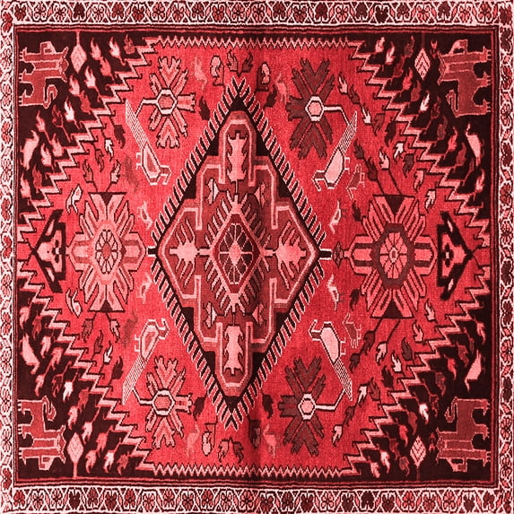 Ahgly Company Indoor Square Persian Red Traditional Area Rugs, 7' Square