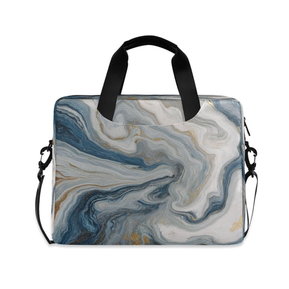 16" Laptop Briefcase, Detachable Anti-Slip Shoulder Strap, Multi-Compartment Work Travel Bag Gray Marble