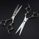 thumbnail image 3 of Juego de tijeras profesionales para cortar el cabello de 15 cm (6 pulgadas) de acero inoxidable, tijeras de barbero y tijeras de entresacar con estuche de cuero., 3 of 5