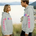 thumbnail image 2 of Matching Hoodies for Couples I Love You This Much Hoodie Cute Valentine's Day Sweatshirts Long Sleeve Oversized Shirt His and Her Pullover with Heart Letters, 2 of 8