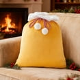 thumbnail image 4 of CYBIBO Christmas Gift Bags, Velvet Gift Storage Bags for Holiday Decorations, Bulk Large Gift Bags with Cute Fluffy Ball Drawstring, Yellow, 4 of 7
