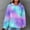 #262-Multicolor, variant on Craaazy Hoodies For Women Waffle Hooded Sweater Long Sleeve Casual Drawstring Tie-dye Pullover Pocket Tops Womens Tops