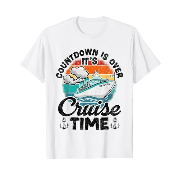 Countdown Is Over It's Cruise Tim Vintage Retro White Cotton T-Shirt