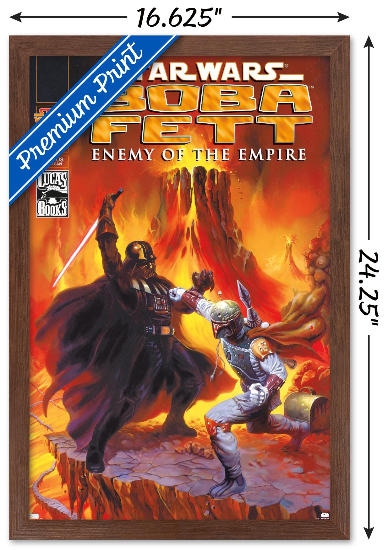 Star Wars: Saga - Boba Fett - Enemy Wall Poster, 14.725" x 22.375", Framed