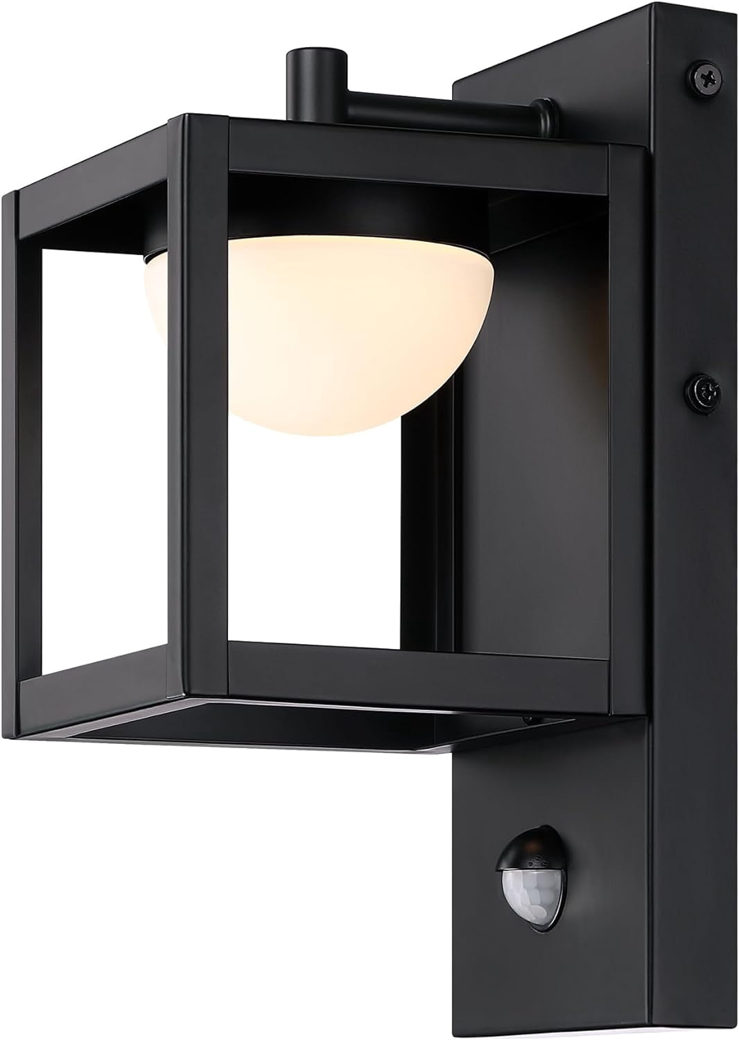 Revtronic LED Modern Outdoor Wall Light, 3000K Soft White, Bright 350 Lumens, Motion Sensor Wall Lighting Sconce, Matte Black
