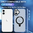 thumbnail image 6 of Magnetic for iPhone 16 Case, Compatible for Mag-Safe Charging with Kickstand Ring Holder, Military-Grade Shockproof Protection Translucent Back for iPhone 16 Phone Case, Blue, 6 of 7