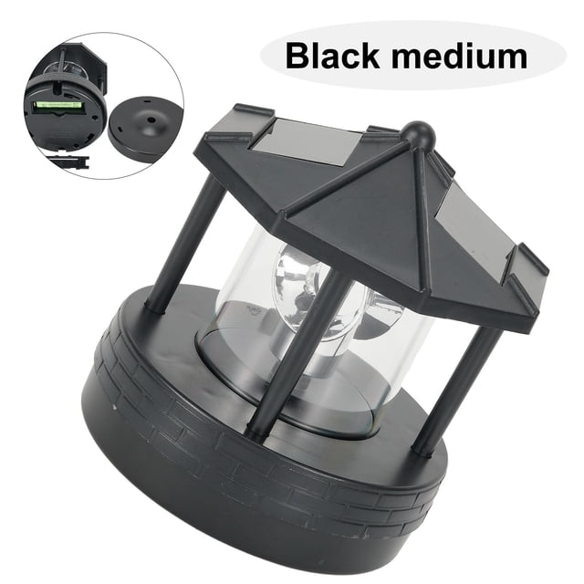 Led Solar Powered Rotating Lighthouse Garden Lawn Light With Fast Charging Panels For Outdoor Waterproof Street Lighting
