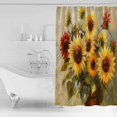 thumbnail image 4 of 60x72 Inch Shower Curtains for Bathroom Sunflower Fabric Bath Curtain Decor Abstract Oil Painting Floral Leaf Plant Waterproof Restroom Curtains Shower Set Accessories with 12 Hooks 60 Inch, 4 of 6