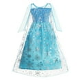thumbnail image 2 of HAWEE Costume de Princesse Elsa pour Filles Reine des Neiges Déguisement de Fête Cosplay Robe de Fantaisie, 2 of 7