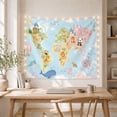 thumbnail image 5 of Illustrated World Soft with Scattered Upper Portion, Adventurous Vintage for Nautical Decor Lovers, Wall Decor, Housewarming Gift, Tapestry Wall Hanging for Dorm and Living Room, 5 of 7