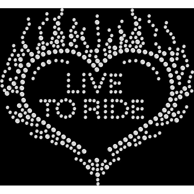 Rhinestone Bling Sparkle Iron On Transfer DIY Live to Ride Bling