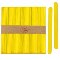 CraftySticks- 50 Pack 4.5 Inch Yellow Painted Popsicle Sticks, Wood Craft Sticks for Crafts, Learning and STEM Basics