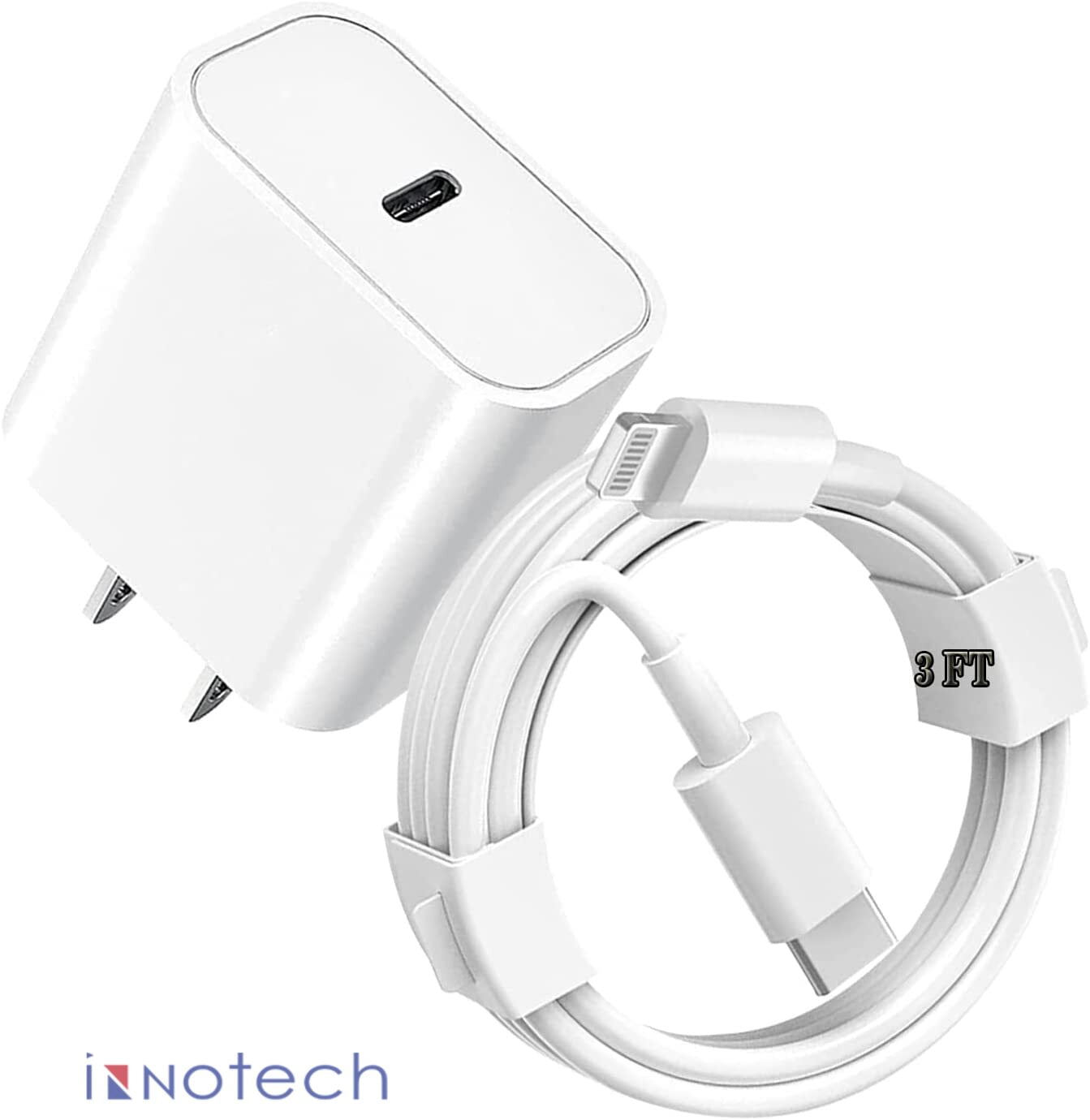 iPhone Super Fast Charger [Apple MFi Certified] iPad Charger 20W PD USB C Wall Charger 3 FT Fast