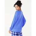 thumbnail image 3 of Joyspun Women's French Terry Sleep Top with Long Sleeves, Sizes XS to 3X, 3 of 6