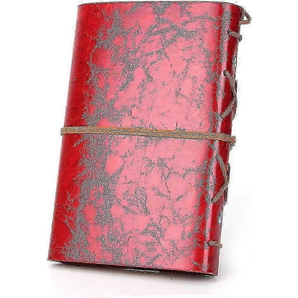 Vintage Retro PU Leather Cover Notebook Journal Diary, Nautical Spiral Blank String Daily Notepad Travel to Write in, Kraft Paper, Retro Pendant