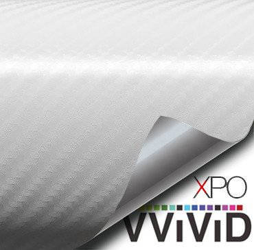 5ft X10ft White 4D GLOS Carbon Fiber Vinyl Air Release Pockets Bubble Free